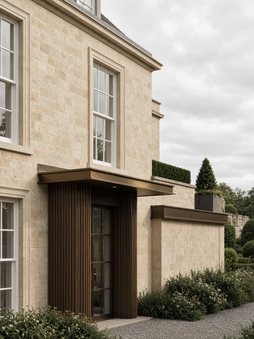 Architectural façade detail of Ashbourne Residence